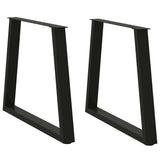 Dining Table Leg Set of 2 Black Powder-coated steel Standard 4012572