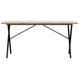 Dining Table X-Frame 140x80x75.5 cm Solid Wood Pine and Steel 3282764