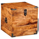 Storage Chest Cubic Rough Mango Wood 241636