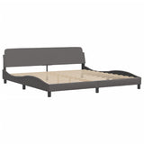 Bed Frame with LED without Mattress "Zadar" Grey 200x200 cm 3214134