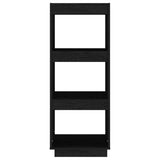 Book Cabinet/Room Divider Black 40x35x103 cm Solid Pinewood 810848