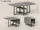 HOMCOM Four-Person Drop Leaf Table - Grey Wood-Effect T3398P549124
