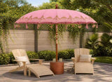 Balinese Parasol with Base 210-220 cm Pink and Brown 3433029