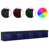 TV Cabinet Set 2 pcs Black Oak 100 x 30 x 30 cm Engineered Wood 882970