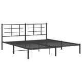 Metal Bed Frame without Mattress with Headboard Black 180x200cm 355565