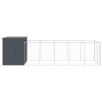 Dog House with Run Anthracite 214x661x181 cm Galvanised Steel 3189121