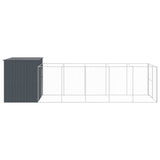 Dog House with Run Anthracite 214x661x181 cm Galvanised Steel 3189121
