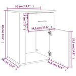 ZNTS Bedside Cabinet Grey Sonoma 50x36x60 cm Engineered Wood 816726
