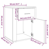 ZNTS Bedside Cabinet Grey Sonoma 50x36x60 cm Engineered Wood 816726