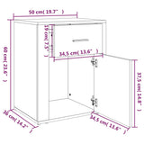 Bedside Cabinet Grey Sonoma 50x36x60 cm Engineered Wood 816726