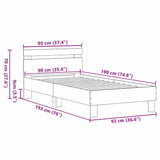 Bed Frame Artisan Oak 193 x 95 x 88 cm Engineered Wood 874122