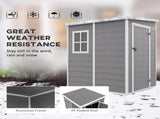 4'x5' Garden Storage Shed, Lean to Shed, Lockable Garden Shed with Window, Vent and Plastic Roof, T3398P313539