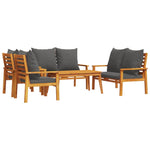 ZNTS 5 Piece Garden Lounge Set with Cushions Solid Wood Acacia 3211802