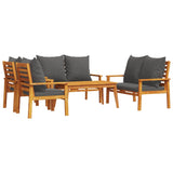 ZNTS 5 Piece Garden Lounge Set with Cushions Solid Wood Acacia 3211802