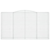 Arched Gabion Baskets 2 pcs 400x50x220/240 cm Galvanised Iron 3147074