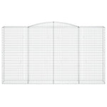 Arched Gabion Baskets 10 pcs 400x50x220/240 cm Galvanised Iron 3147082