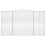 Arched Gabion Baskets 10 pcs 400x50x220/240 cm Galvanised Iron 3147082