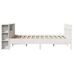 ZNTS Bookcase Bed without Mattress White 135x190 cm Double Solid Wood Pine 3323192