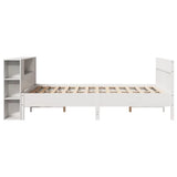 ZNTS Bookcase Bed without Mattress White 135x190 cm Double Solid Wood Pine 3323192