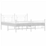 Metal Bed Frame without Mattress with Footboard White 183x213cm 374411