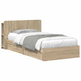 Bed Frame with Storage Sonoma Oak 100 x 200 cm Engineered Wood 3433549