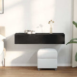 Wall Shelf with Drawers Black 100x36x19 cm Engineered Wood 859987