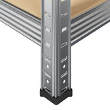 5-Layer Heavy-duty Shelves 2 pcs Silver Steel&Engineered Wood 3307596