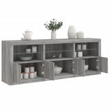 Sideboard with LED Lights Grey Sonoma 181.5x37x67 cm 3209007