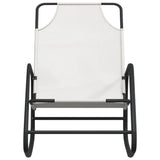 Rocking Sun Lounger Cream Steel and Textilene 318126