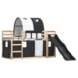 Bunk Bed without Mattress with Slide White and Black 80x200 cm 3284143