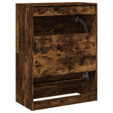 Shoe Cabinet with 2 Flip-Drawers Smoked Oak 80x42x108 cm 3214403