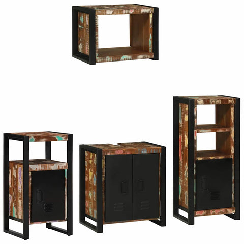 Bathroom Furniture Set 4 pcs Multicolour Solid Reclaimed Wood 3305673