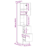 Kitchen Cabinet Grey Sonoma 35x50x180 cm Engineered Wood 840763