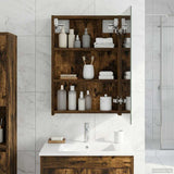 Bathroom Mirror Cabinet Smoked Oak 40 x 10.5 x 60.5 cm 889027
