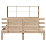 ZNTS Bookcase Bed without Mattress 150x200 cm King Size Solid Wood Pine 3322759