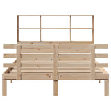 ZNTS Bookcase Bed without Mattress 150x200 cm King Size Solid Wood Pine 3322759