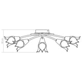 289236 Ceiling Lamp with Transparent Glass Shades for 5 E14 Bulbs Tulip