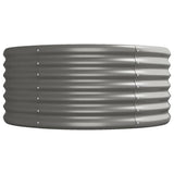 Garden Raised Bed Galvanised Steel 296x80x36 cm Grey 318924