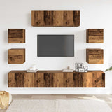 7 Piece TV Cabinet Set Wall-mounted Old Wood Engineered Wood 3329015