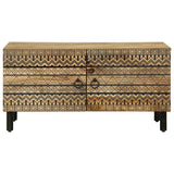 Coffee Table Black 80x50x40 cm Solid Rough Wood Mango 4018633