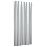 ZNTS Roof Panels 12 pcs Powder-coated Steel Silver 80x36 cm 319137