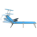 Outdoor Sunbed Blue Powder-coated steel, fabric Standard Foldable 310336