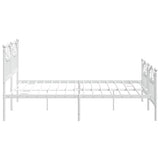 Metal Bed Frame without Mattress with Footboard White 183x213cm 353511