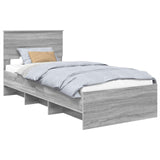 Bed Frame Grey Sonoma 90 x 200 cm Engineered Wood 3408891