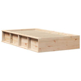 Bed Frame Wax Brown 75 x 190 cm Solid Pine Wood 872761