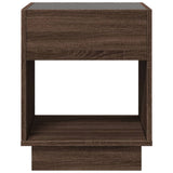 ZNTS Bedside Table with Infinity LED Brown Oak 40x40x50 cm 3284083