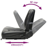 Forklift & Tractor Seat with Adjustable Backrest Black 142318