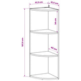Corner Shelf 3-Tier 41.5 x 41.5 x 107.5 cm Engineered Wood 8016345