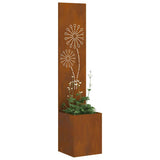 Garden Privacy Screen Rusty 32 x 32 x 150 cm Weathering steel 876391