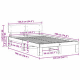 Bed Frame with Headboard White 135 x 190 cm Solid Pine Wood 872660